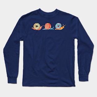 Tropical Donut Snails Watercolor Long Sleeve T-Shirt